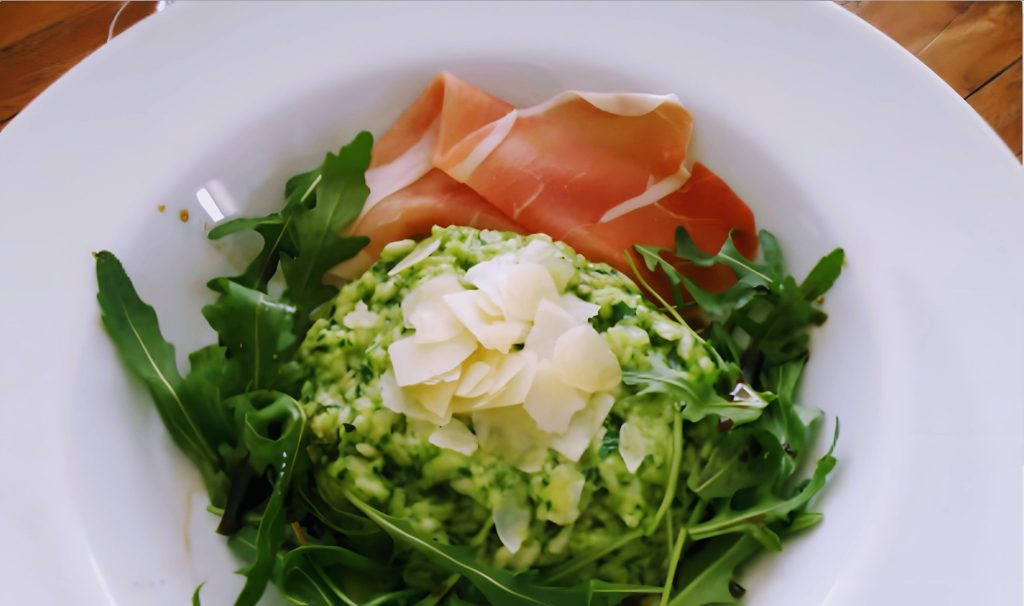 Risotto de roquette et jambon de Parme