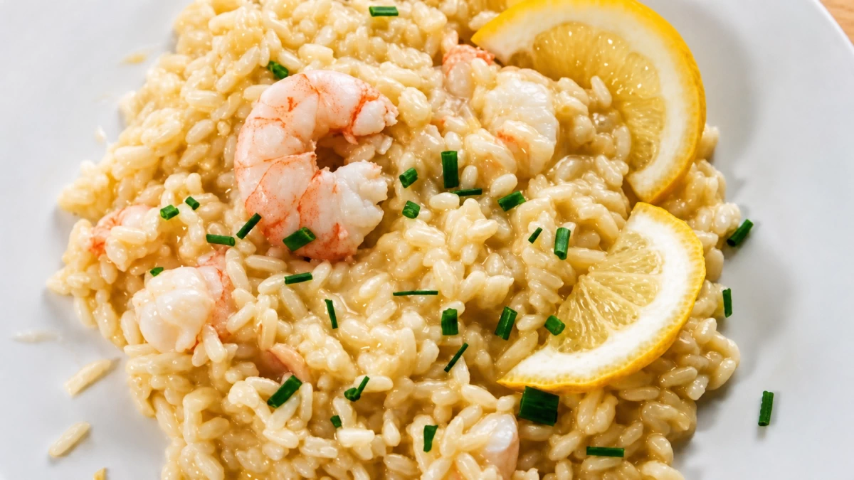 Risotto au citron de Menton et crevettes, un mariage entre Piémont et Côte d&rsquo;Azur !